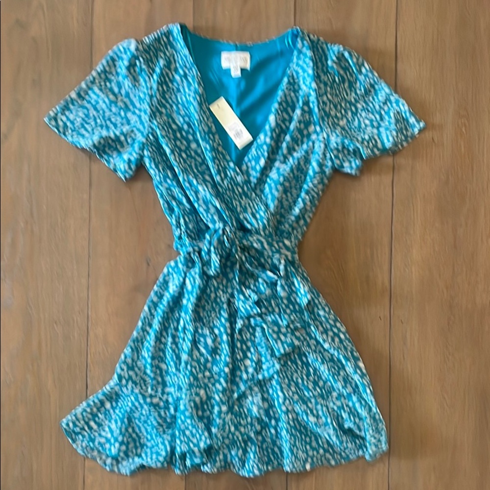 NWT Blue and White Wrap Dress- size XXS